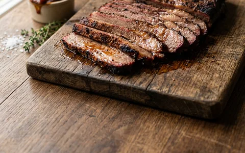 A sliced bbq beef brisket