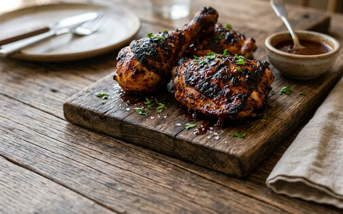 Pechugas de pollo a la barbacoa a la parrilla