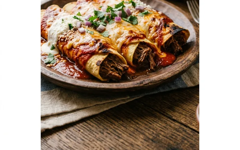 Enchiladas de res en salsa roja
