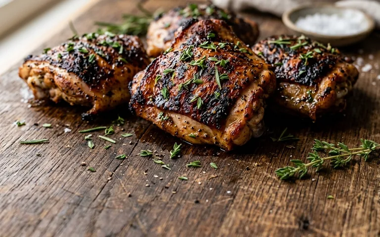Muslos de pollo marinados a la parrilla