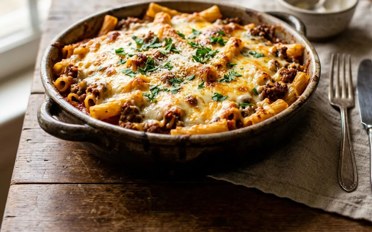 Una cazuela de carne molida
