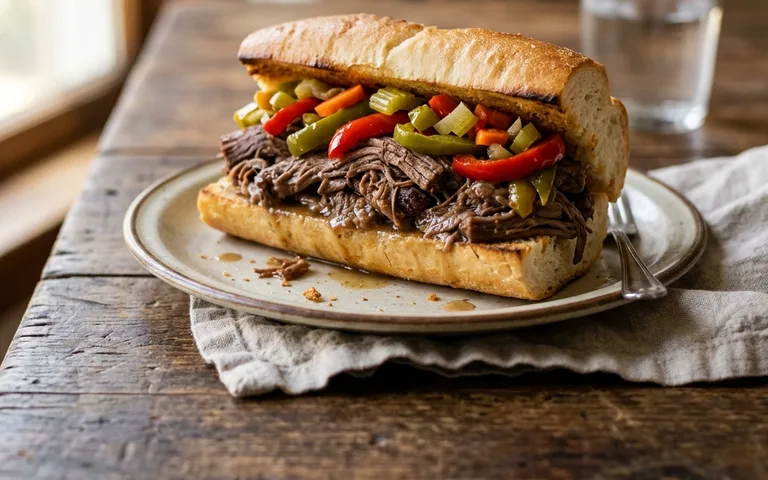 Un sándwich de res italiano