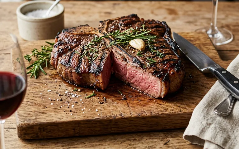Una chuleta porterhouse sellada