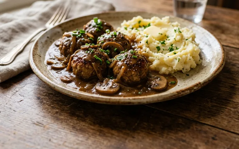Albóndigas de carne en jugo oscuro