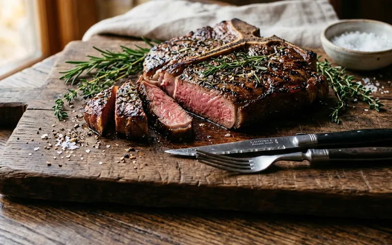 Un bistec T-bone sellado